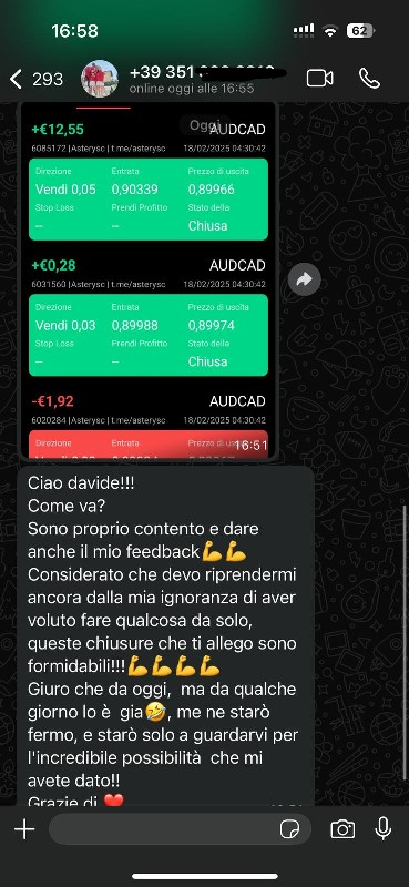 Screenshot risultato Davide — Feedback reale